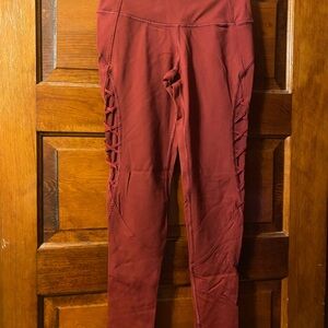 Victoria's Secret Red Leggings with Side Detail